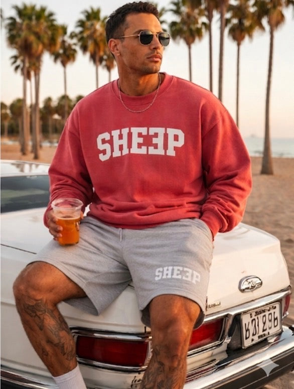 Faded Red Crewneck w/Gray Short Set