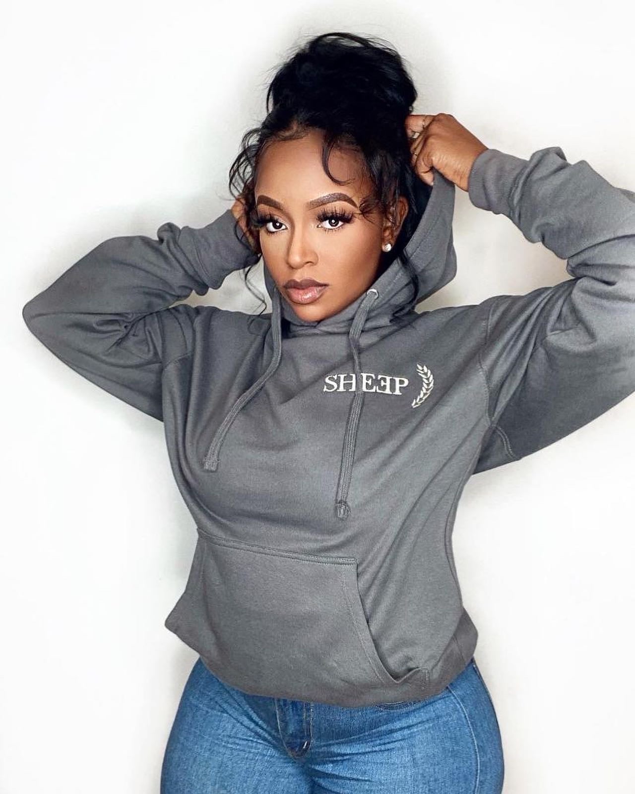 Smoke Gray/White Sheep Hooded Sweatshirt