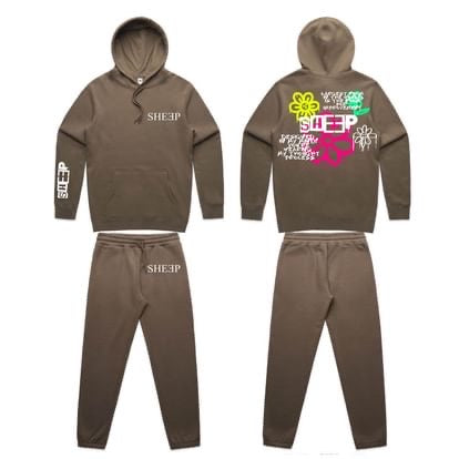 Brown with Assorted colors Sheep Set Cuffed bottoms