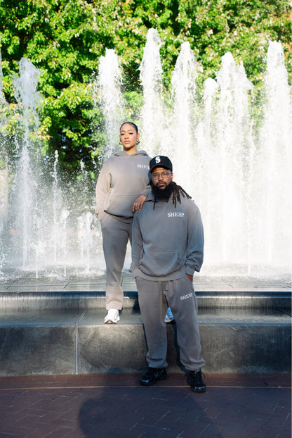 Faded Gray/White Sheep Set Cuffed Bottoms