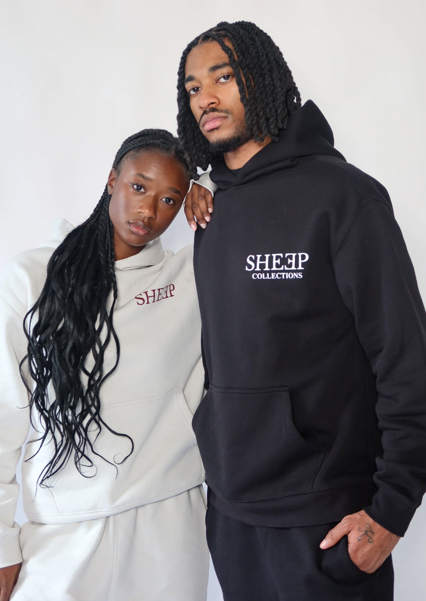 SHEEP Collections Black Hoodie and Sweatpants Set