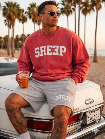Faded Red Crewneck w/Gray Short Set
