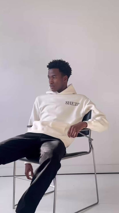 Bone/Black Sheep Hooded Sweatshirt